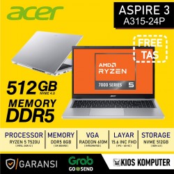 ACER ASPIRE 3 A315-24P AMD RYZEN 5 7520U 8GB DDR5 512GB NVME RADEON 610M 15.6" FHD