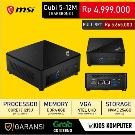 MINI PC MSI CUBI 5 12M CORE i3 1215U INTEL UHD BAREBONE