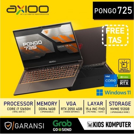 AXIOO PONGO 725 CORE I7 12650H 16GB/512GB RTX 2050 4GB 15.6" FHD W11