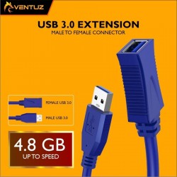 VENTUZ CONVERTER USB 3.0 EXTENSION MALE TO FEMALE 1.5M CONNECTOR