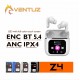 Ventuz Z4 spatial audio TWS with LCD SCREEN | ENC | BT 5.4 | ANC | IPX4 - 260