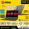 MSI THIN 15 B12UC 1676 CORE i5 12450H RAM 8GB STORAGE 512GB NVME RTX 4050 6GB 15.6" FHD W11