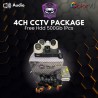 PAKET CCTV COLORVU + AUDIO 2MP 4CHANNEL ZENIX TURBO HD 1080P FREE HDD 500GB