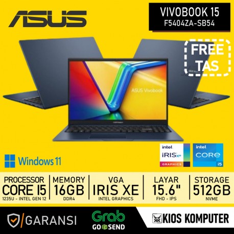 ASUS VIVOBOOK 15 F1504ZA - SB54 INTEL CORE I5 1235U 16GB DDR4 512GB SSD NVME INTEL IRIS XE GRAPHICS 15.6" FHD W11