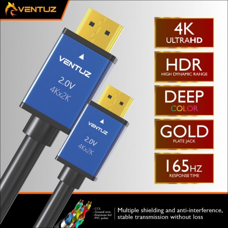 VENTUZ HDMI 2.0 PREMIUM HIGH SPEED HDTV CABLE 4K GOLD