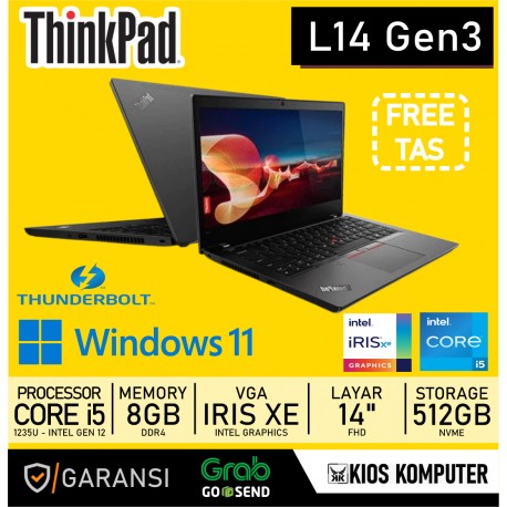 LENOVO THINKPAD L14 GEN 3 INTEL I5 1235U MEMORY 8GB DDR4 512GB NVME INTEL IRIS XE GRAPHIC FHD 14.0INCH W11