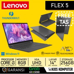 LENOVO FLEX 5 14IAU7 CORE i3-1215U 8GB LPDDR4X 256GB NVMe Gen4 14" IPS WUXGA TOUCHSCREEN WIN11