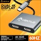 Ventuz Converter Type C to dual 4K HDMI 60HZ - Spliter dual monitor