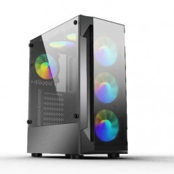 CASING KOMPUTER PC GAMING HOSE GLORI SHINE FREE 3 FAN RGB BLACK