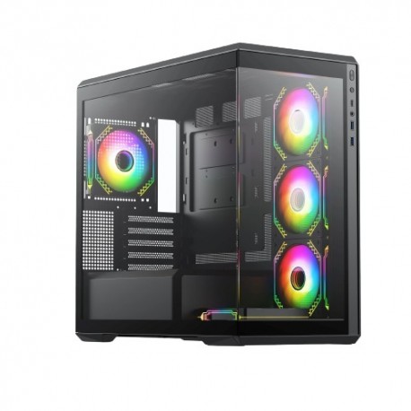 CASING KOMPUTER PC EINAREX RAGNAROK N603 BLACK M-ATX GAMING CASE - NON PSU FREE FAN BALTIC BLACK 120MM KIT ARGB