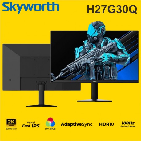 MONITOR LED SKYWORTH H27G30Q 27" IPS 1440p 2K QHD 180Hz 5ms HDMI 2.0 DP 1.4 Adaptive Sync