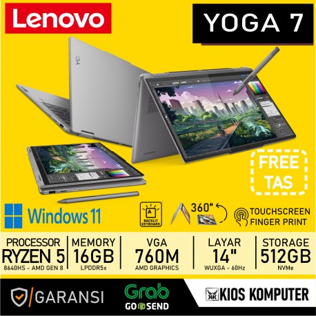 LENOVO YOGA 7 14AHP9 2IN1 RYZEN 5 8460HS 16GB DDR5 512GB SSD NVME RADEON 760M 14" IPS TOUCHSCREEN INCLUDE STYLUS PEN