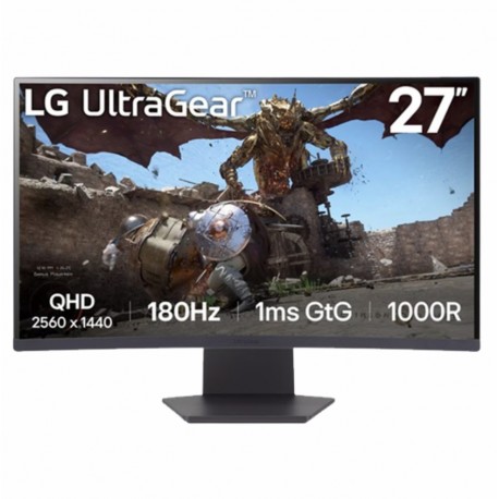 LED CURVED GAMING MONITOR LG ULTRAGEAR 27GS60QC-B 27" VA QHD AMD FREESYNC 1MS 180Hz