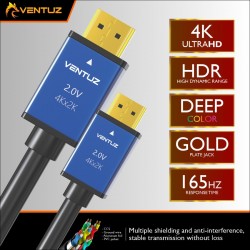 VENTUZ HDMI 2.0 PREMIUM HIGH SPEED HDTV CABLE 4K GOLD - 5 METER