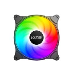PCCOOLER FX-120-3 Static Color LED 120mm FAN - 3 Pin PWM + 4 Pin MOLEX (BLACK)