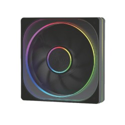 VENTUZ CRYSTAL 2000RPM 12CM GLASS ARGB FAN - BLACK