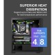 CASE VENOMRX RIVA BLACK WOOD SERIES TEMPER GLASS 4X12CM ARGB FAN ATX