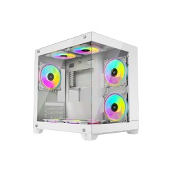 CASING KOMPUTER PC VENOM RX RADAHN MATX CASE WHITE TEMPERED GLASS