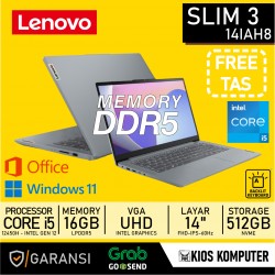 LENOVO IDEAPAD SLIM 3 14IAH8 CORE i5-12450H 16GB LPDDR5 512GB NVMe 14" FHD IPS W11+OHS