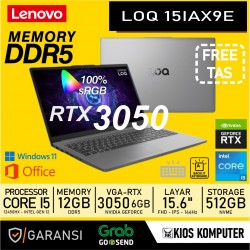 LENOVO LOQ 15IAX9E INTEL CORE I5 12450HX 12GB DDR5/ 512GB RTX 3050 6GB 15.6" WIN 11+ OHS