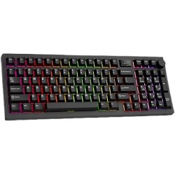 TECWARE SPECTRE 96 GASKET MOUNT KEYBOARD WITH LCD BROWN SWITCH FULL SIZE 3 IN 1 BT WIRELES USB C