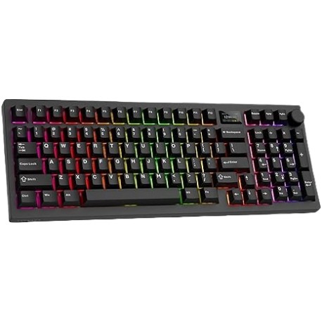 TECWARE SPECTRE 96 GASKET MOUNT KEYBOARD WITH LCD BROWN SWITCH FULL SIZE 3 IN 1 BT WIRELES USB C