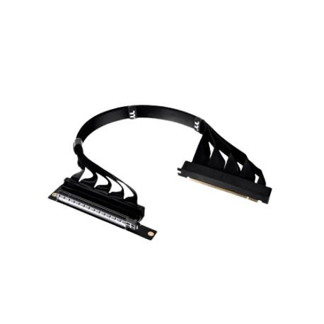 THERMALTAKE PCIE 4.0 DUAL 90 DEGREE RISER CABLE 400MM 90ADAPTER BLACK/WHITE