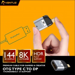 VENTUZ OTG TYPE C TO DP ADAPTER - THUNDERBOLT 3/4 SUPPORT