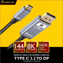 VENTUZ OTG TYPE C TO DP ADAPTER - THUNDERBOLT 3/4 SUPPORT