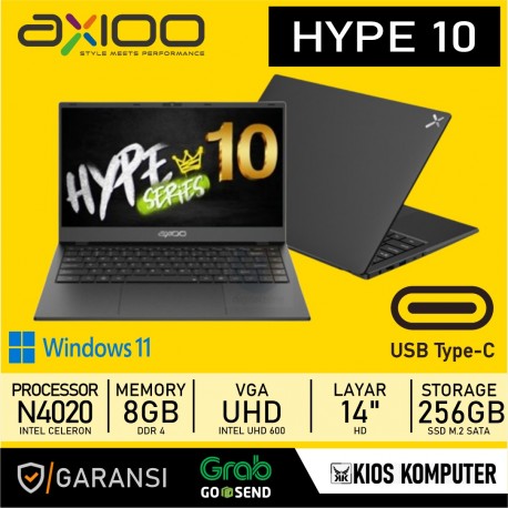 LAPTOP AXIOO HYPE 10 INTEL CELERON N4020 8GB DDR4 RAM 256GB SSD DOS 14 INCH HD