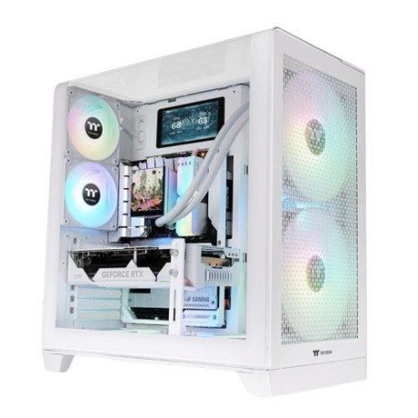 CASING PC THERMALTAKE CASE VIEW 390 AIR SNOW EDITION PANORAMIC TEMPERED GLASS MID TOWER