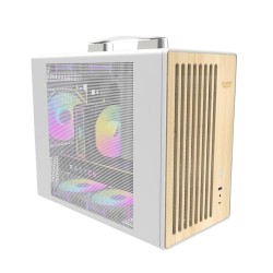 CASING PC DARKFLASH WD200 WOOD WHITE EDITION M-ATX COMPACT NO FAN