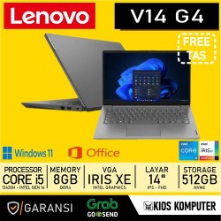LAPTOP LENOVO V14 G4 IRU INTEL CORE I5 13420H 8GB DDR4 512GB NVME 14 INCH FHD 60HZ WIN 11 OHS BAG GARANSI 2 TAHUN