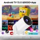 MINI PROYEKTOR HY300 Pro 720p 280 ANSI LUMENS ANDROID 13 2/16GB HDMI WIFI BLUETOOTH NETFLIX