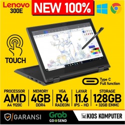 LAPTOP LENOVO 300E TOUCHSCREEN FLIP 360 AMD 9120c 4/32+128SSD 11.6in IPS CHROMEBOOK TABLET