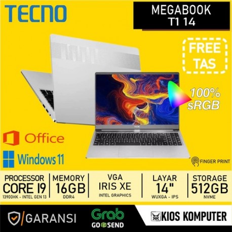 LAPTOP TECNO MEGABOOK T1 14 INTEL CORE I9 13900HK 16GB 512GB 14INCH W11 100% sRGB