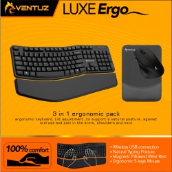 VENTUZ LUXE ERGO 2.5Ghz ARM REST PILLOW WIRELESS 2.5Ghz COMBO (KEYBOARD,MOUSE)