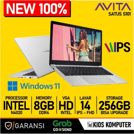 LAPTOP AVITA SATUS S101 INTEL CELERON N4020 8GB DDR4 512GB M.2 SSD IPS 14.1" FHD INTEL HD GRAPHICS 600 W11 BUKAN AXIOO / ADVAN