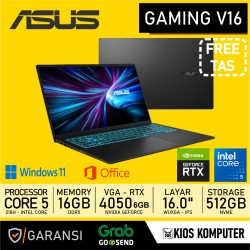 LAPTOP ASUS GAMING V16 V3607V INTEL CORE 5 210H 16GB DDR5 512GB SSD NVME RTX 4050 6GB 16 INCH WUXGA W11 OHS