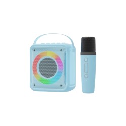 ADVANCE SPEAKER PORTABLE BLUETOOTH V4 RGB + MIC WIRELESS KARAOKE - BLUE