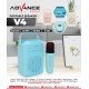 ADVANCE SPEAKER PORTABLE BLUETOOTH V4 RGB + MIC WIRELESS KARAOKE - BLUE