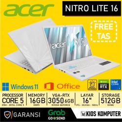 ACER NITRO LITE 16 CORE 5 210H RTX 3050 6GB 16GB DDR5 512GB 16INCH IPS 100% sRGB 180Hz W11 OHS RS (2THN) BP