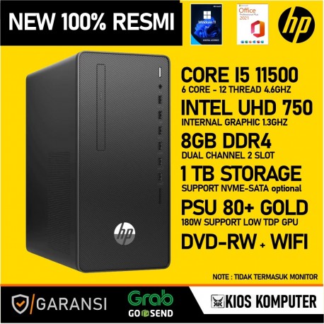 HP 280 PRO G8 MICROTOWER PC BUILT UP CORE I5 11500 8GB DDR4 256GBSSD+1TB HDD WINDOWS&nbsp;11&nbsp;ORIGINAL