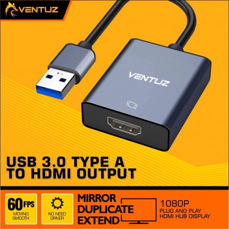 VENTUZ CONVERTER USB 3.1 TYPE A TO 4K HDMI OUTPUT