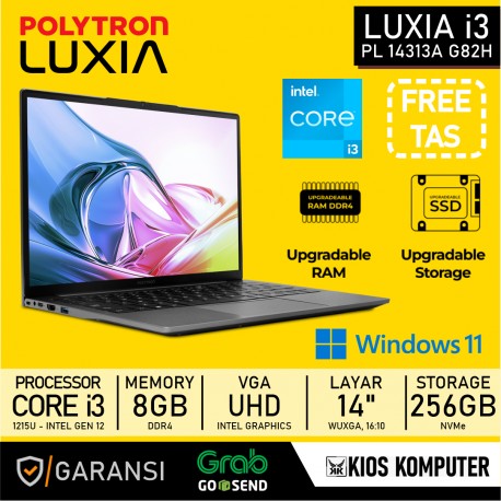 POLYTRON LAPTOP LUXIA i3 PL 14313A G82H CORE i3-1215U 8GB DDR4 256GB NVME 14 INCH WUXGA WINDOWS 11