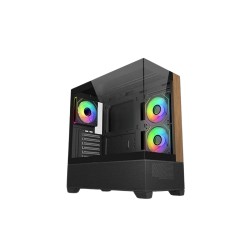 COOLER MASTER ELITE 690 WOOD ATX BLACK | CASING PC GAMING ATX