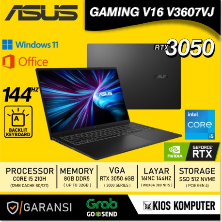 ASUS GAMING V16 V3607VJ C ORE I5 210H RTX 3050 6GB 8GB 512GB 16INCH 144Hz