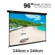 LAYAR PROJECTOR SCREEN MANUAL WALL 96 INCH SIZE 244cm x 244cm x 96