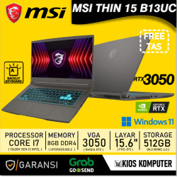 MSI THIN 15 B13UC (9S7-16R831-2407) INTEL CORE I7 13620H 8GB DDR4 512GB RTX3050 4GB 15.6INCH FHD 144HZ W11