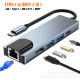 CONVERTER TYPE C TO HDTV 5 IN 1 ( LAN + TYPE C + USB 3.0 / 2.0 + HDMI )